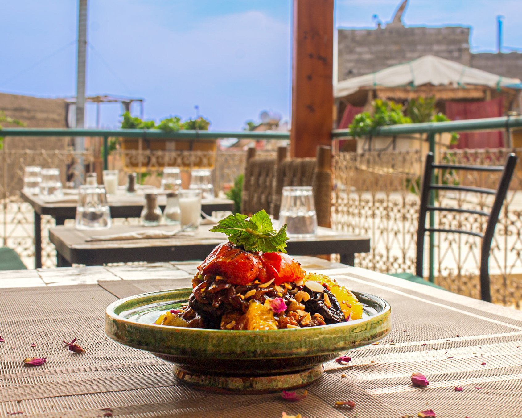Lunch under the Marrakech sky